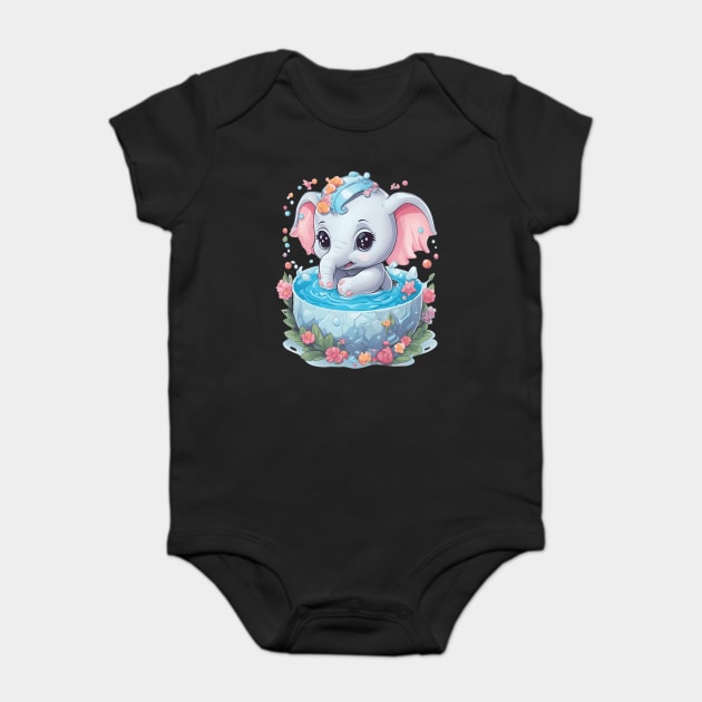 Elephant Drawing Baby Bodysuit by animegirlnft
